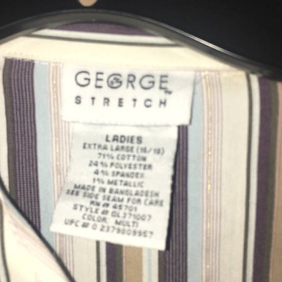 XL Multicolor Striped George Women’s Shirt - Picture 4 of 6